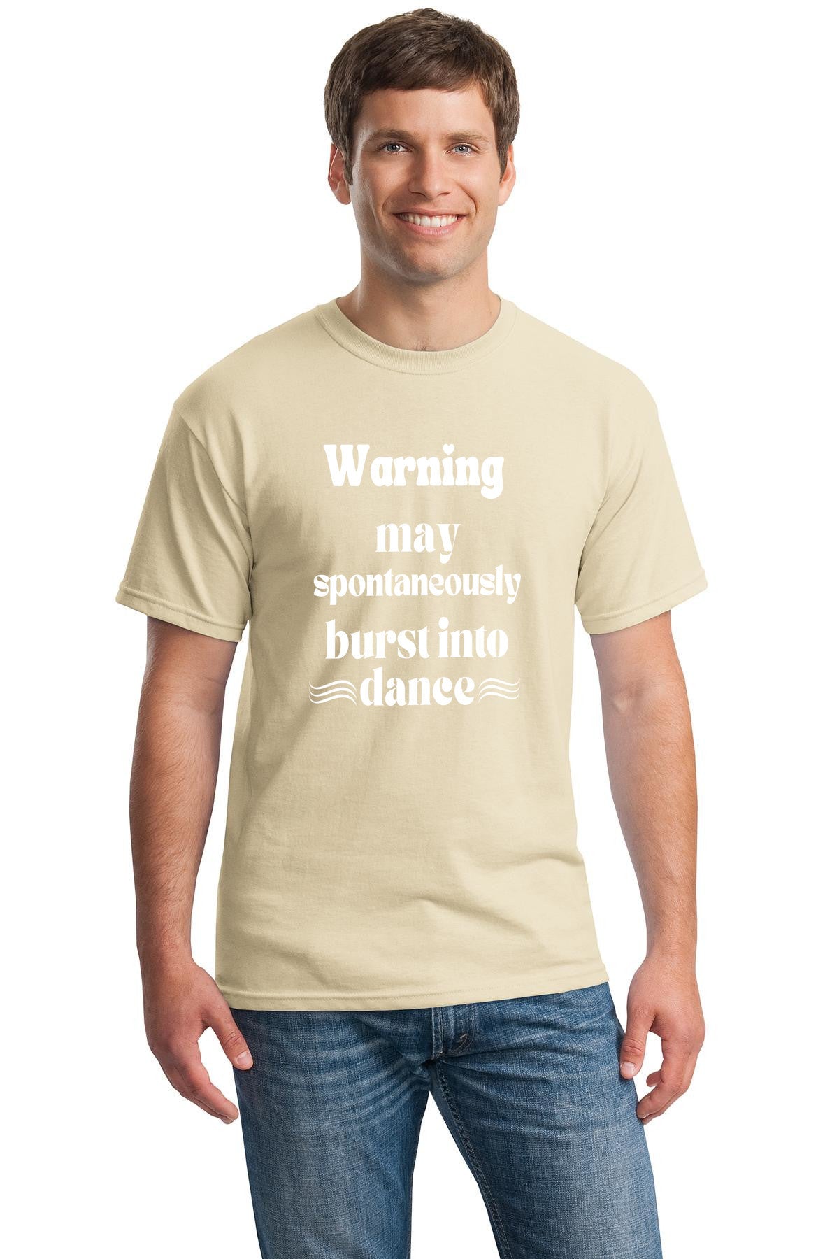 Funny dance warning Unisex Gildan 5000 Heavy Cotton T-shirt | Warning, may spontaneously burst into dance| free shipping to USA