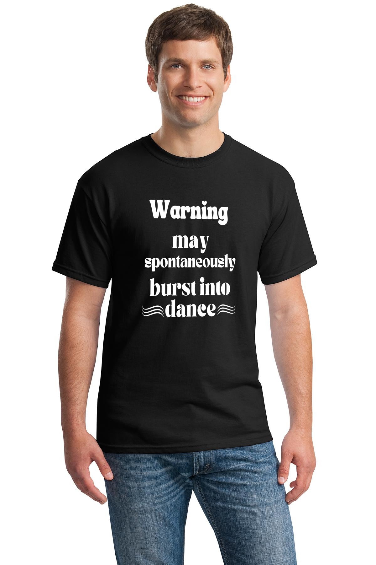 Funny dance warning Unisex Gildan 5000 Heavy Cotton T-shirt | Warning, may spontaneously burst into dance| free shipping to USA