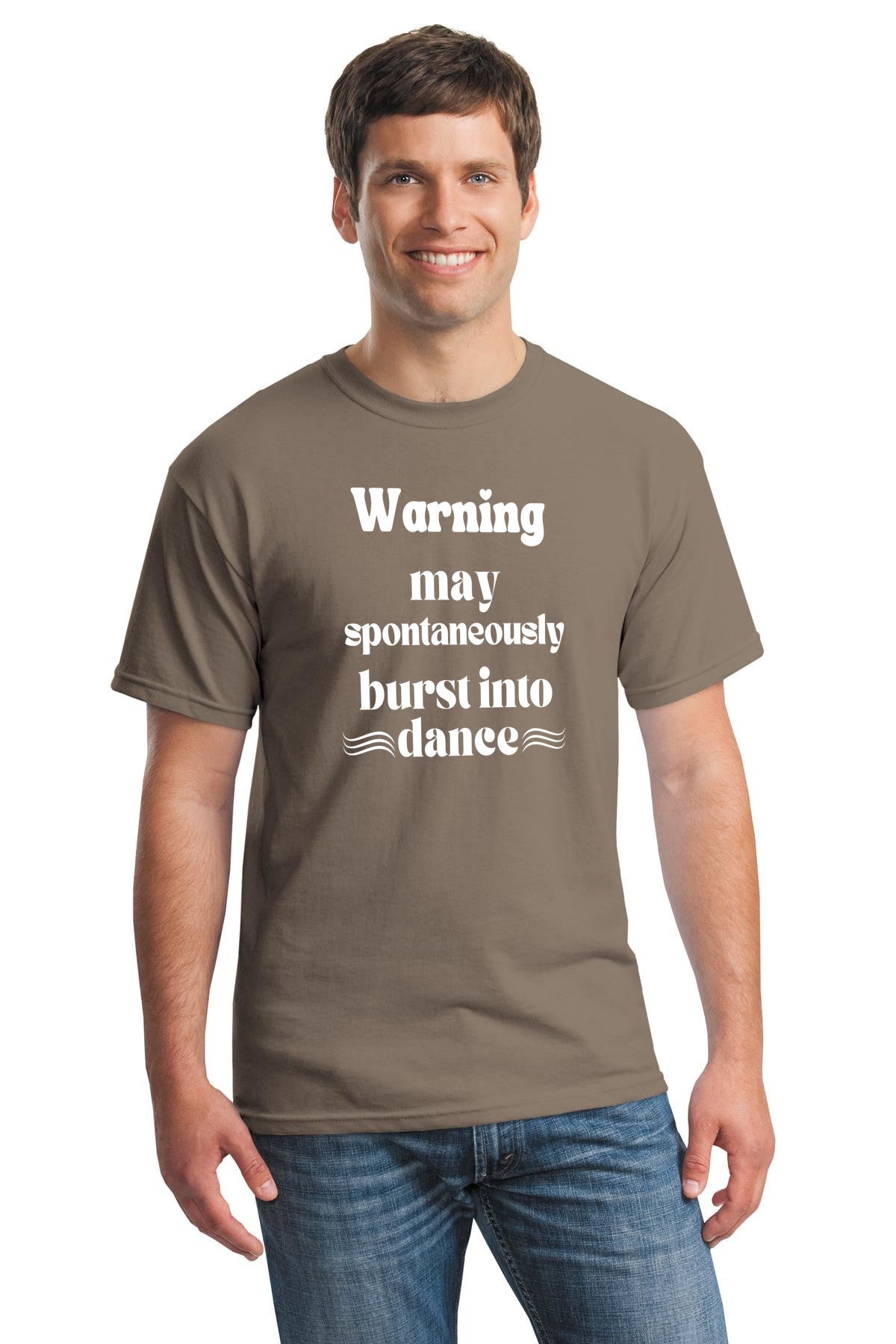 Funny dance warning Unisex Gildan 5000 Heavy Cotton T-shirt | Warning, may spontaneously burst into dance| free shipping to USA