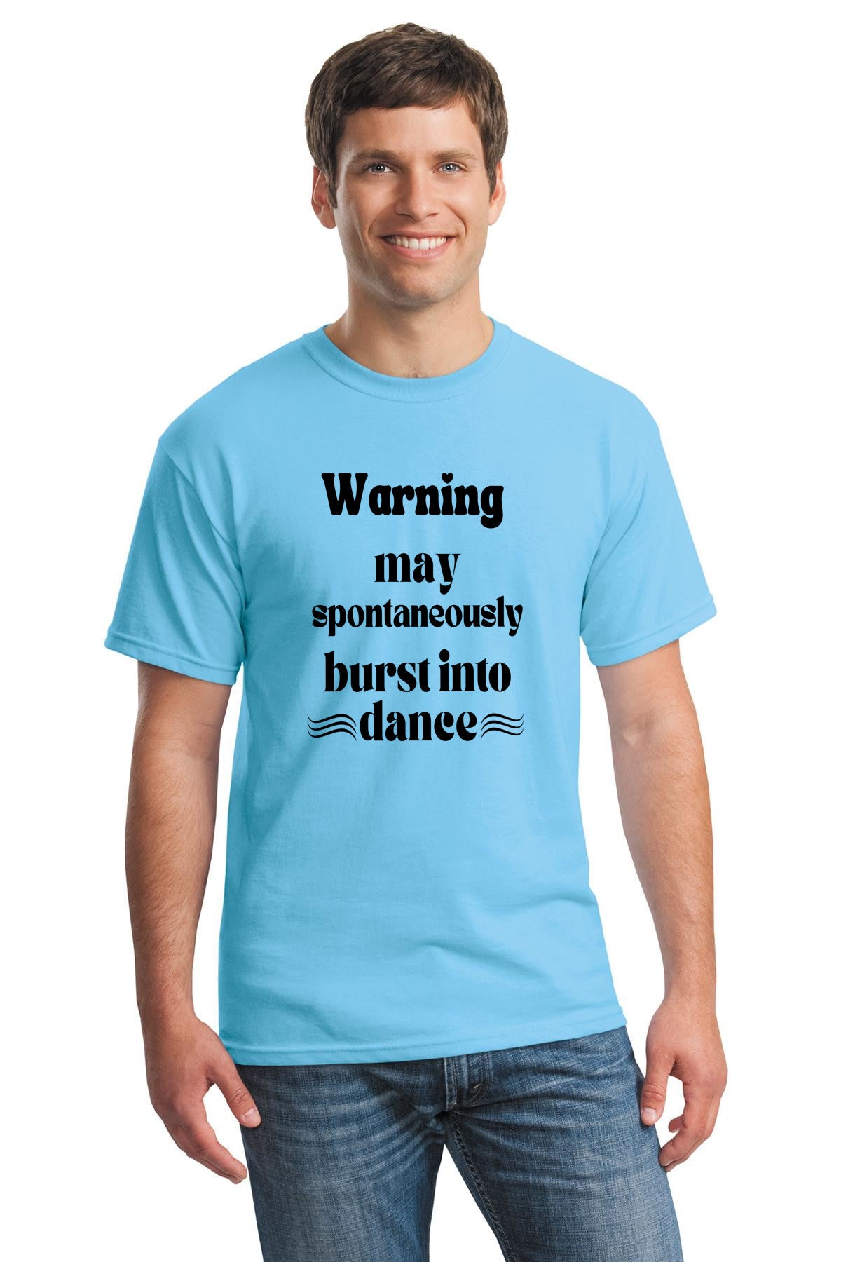 Funny dance warning Unisex Gildan 5000 Heavy Cotton T-shirt | Warning, may spontaneously burst into dance| free shipping to USA