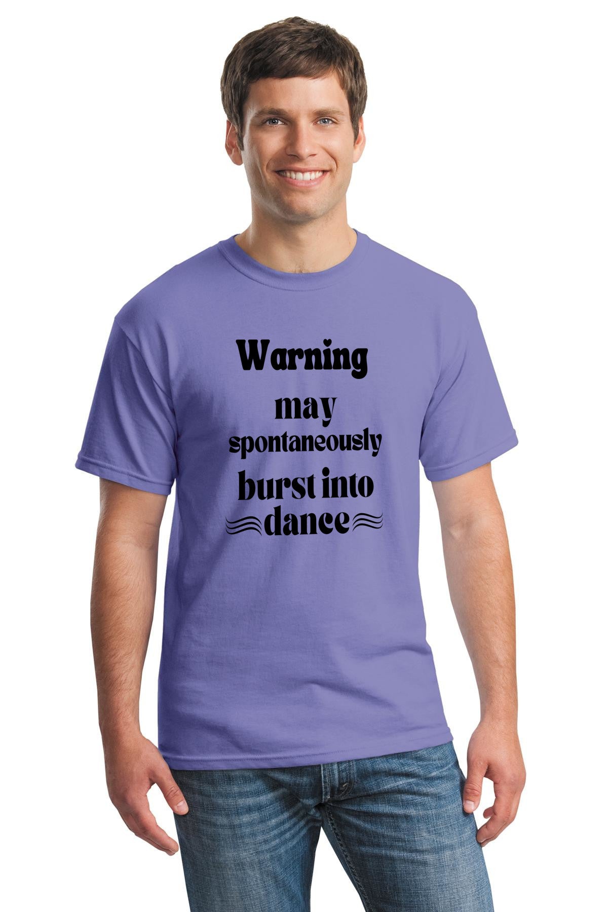 Funny dance warning Unisex Gildan 5000 Heavy Cotton T-shirt | Warning, may spontaneously burst into dance| free shipping to USA