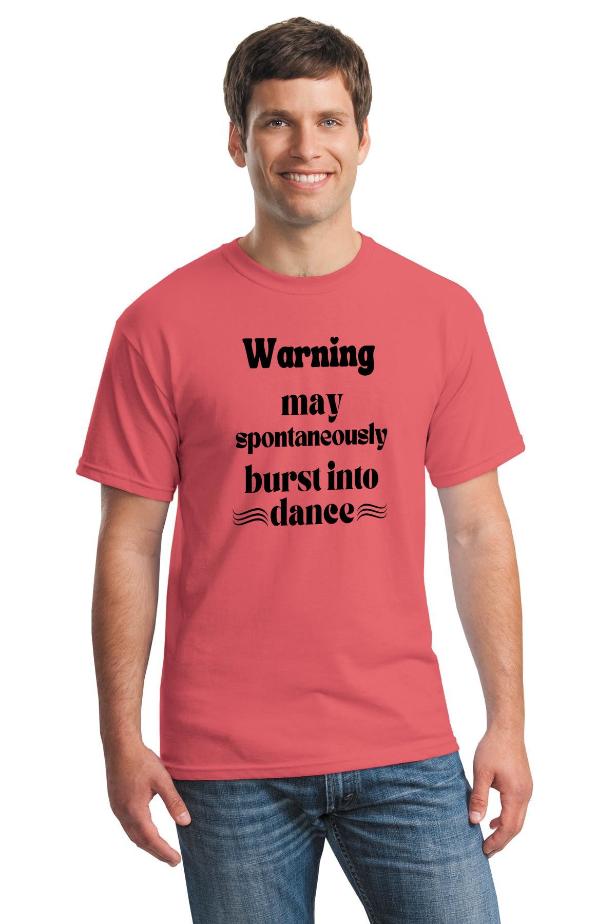 Funny dance warning Unisex Gildan 5000 Heavy Cotton T-shirt | Warning, may spontaneously burst into dance| free shipping to USA