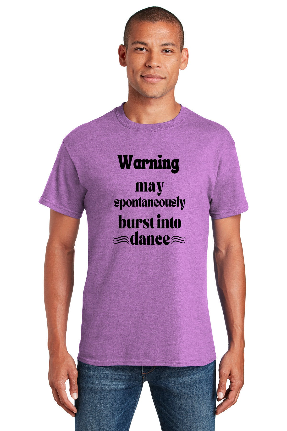 Funny dance warning Unisex Gildan 5000 Heavy Cotton T-shirt | Warning, may spontaneously burst into dance| free shipping to USA