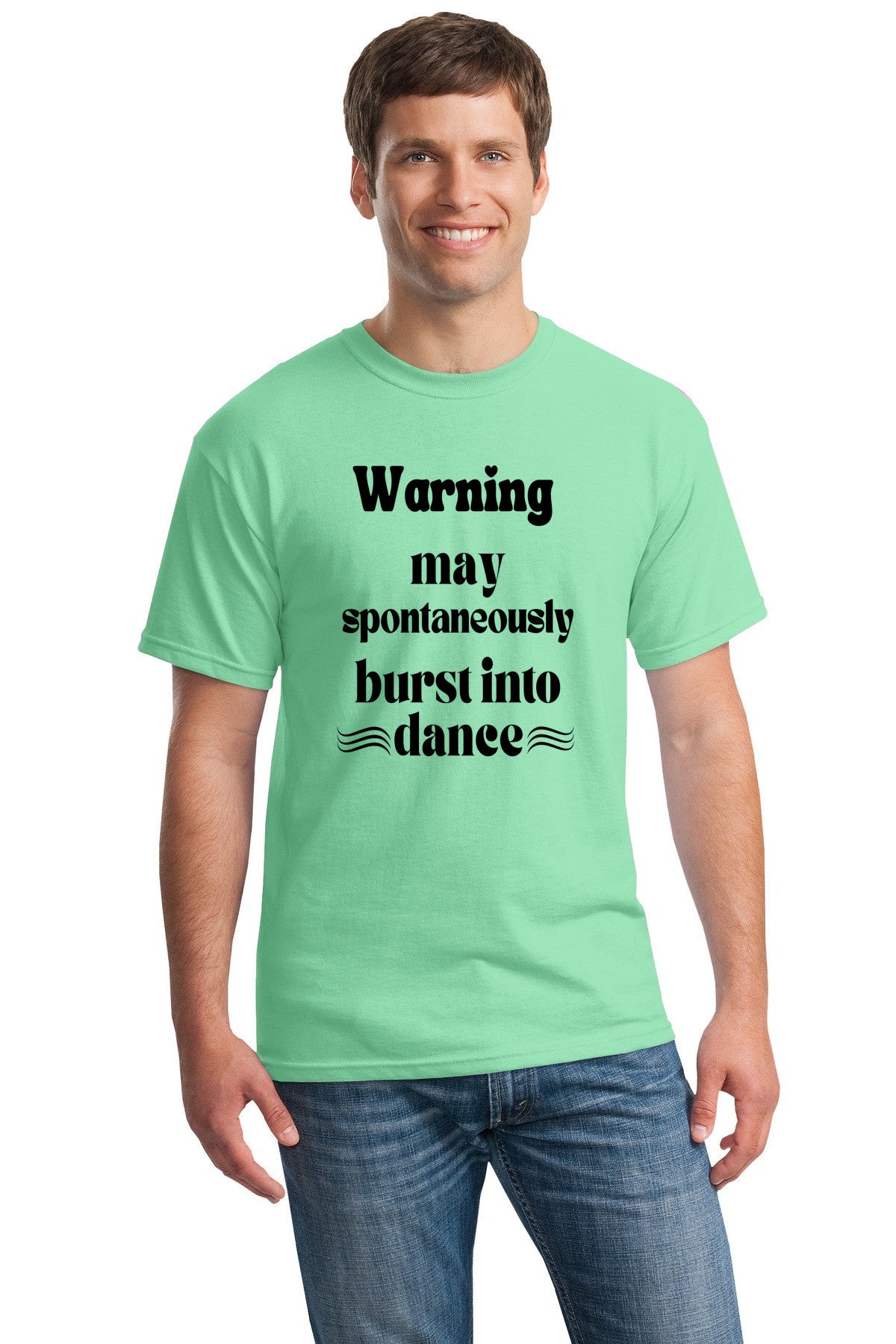 Funny dance warning Unisex Gildan 5000 Heavy Cotton T-shirt | Warning, may spontaneously burst into dance| free shipping to USA