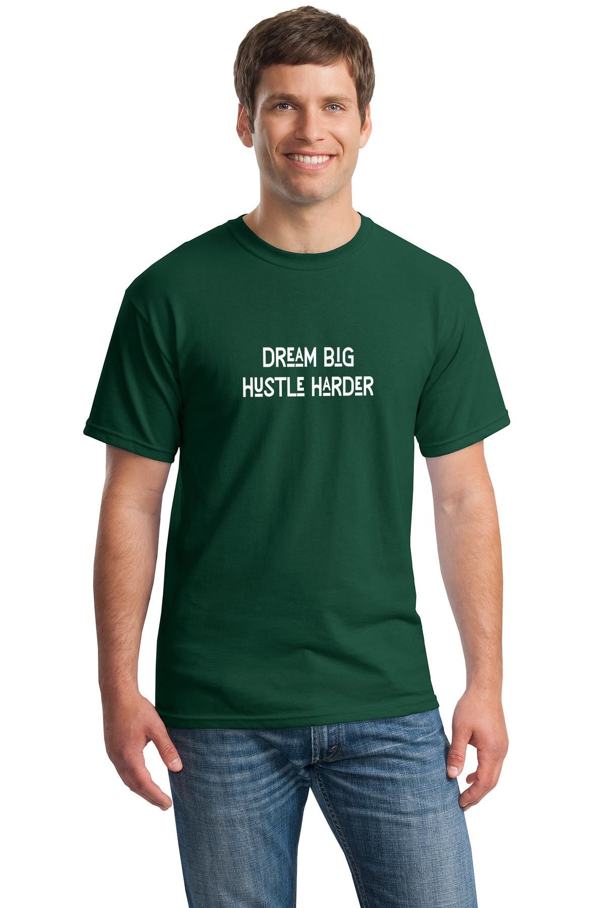 Dream big hustle harder unisex t-shirt | Gildan 5000 Heavy Cotton T-Shirt |  Free shipping to USA