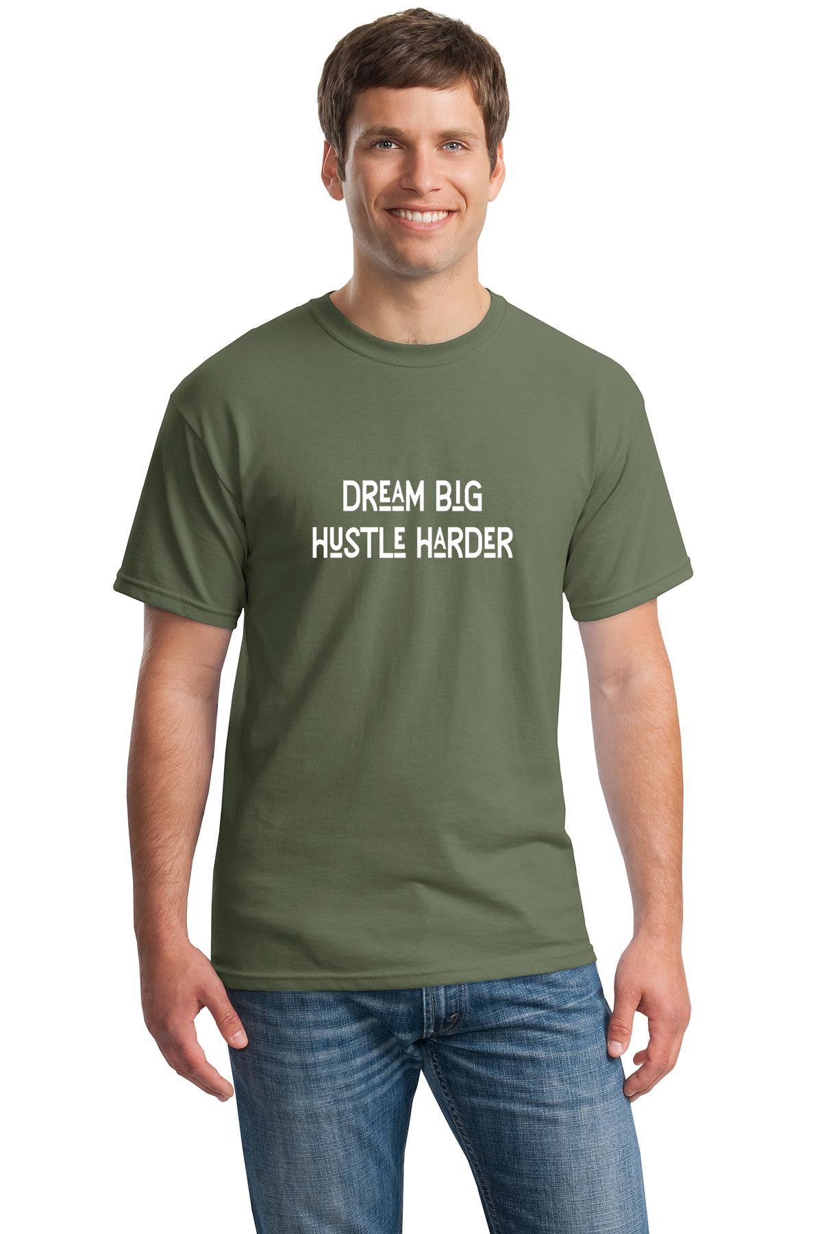 Dream big hustle harder unisex t-shirt | Gildan 5000 Heavy Cotton T-Shirt |  Free shipping to USA