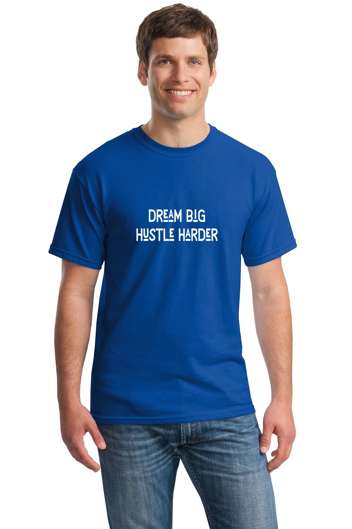 Dream big hustle harder unisex t-shirt | Gildan 5000 Heavy Cotton T-Shirt |  Free shipping to USA