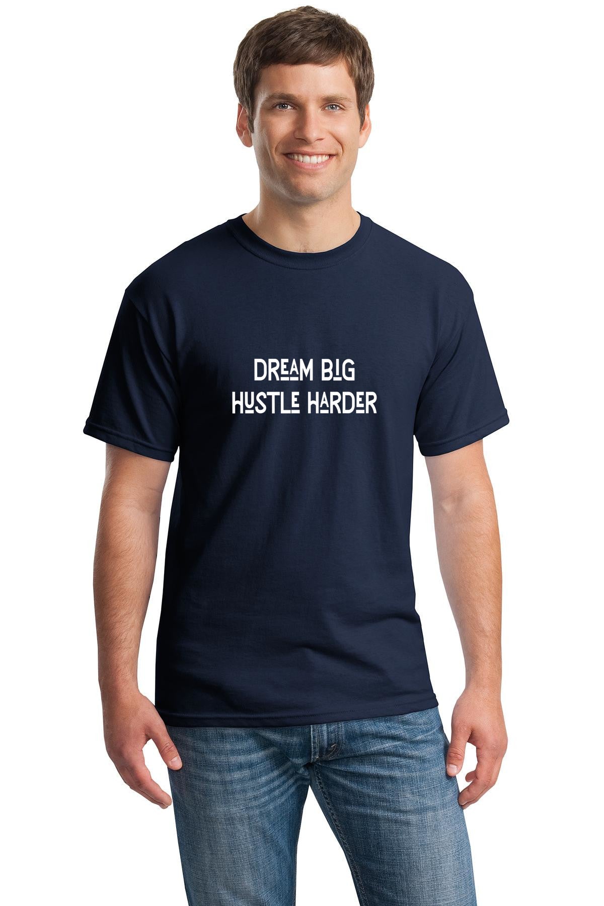 Dream big hustle harder unisex t-shirt | Gildan 5000 Heavy Cotton T-Shirt |  Free shipping to USA