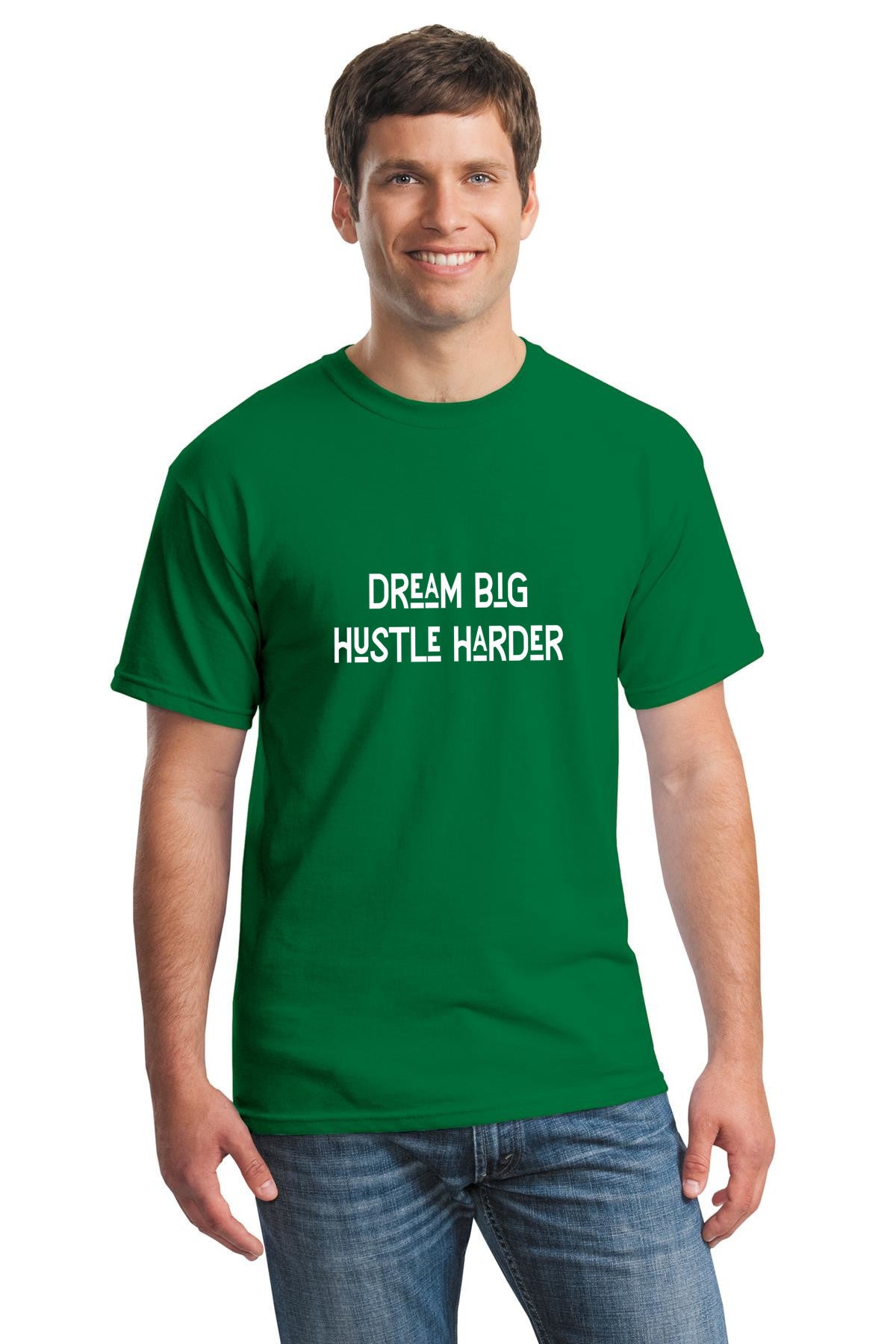 Dream big hustle harder unisex t-shirt | Gildan 5000 Heavy Cotton T-Shirt |  Free shipping to USA