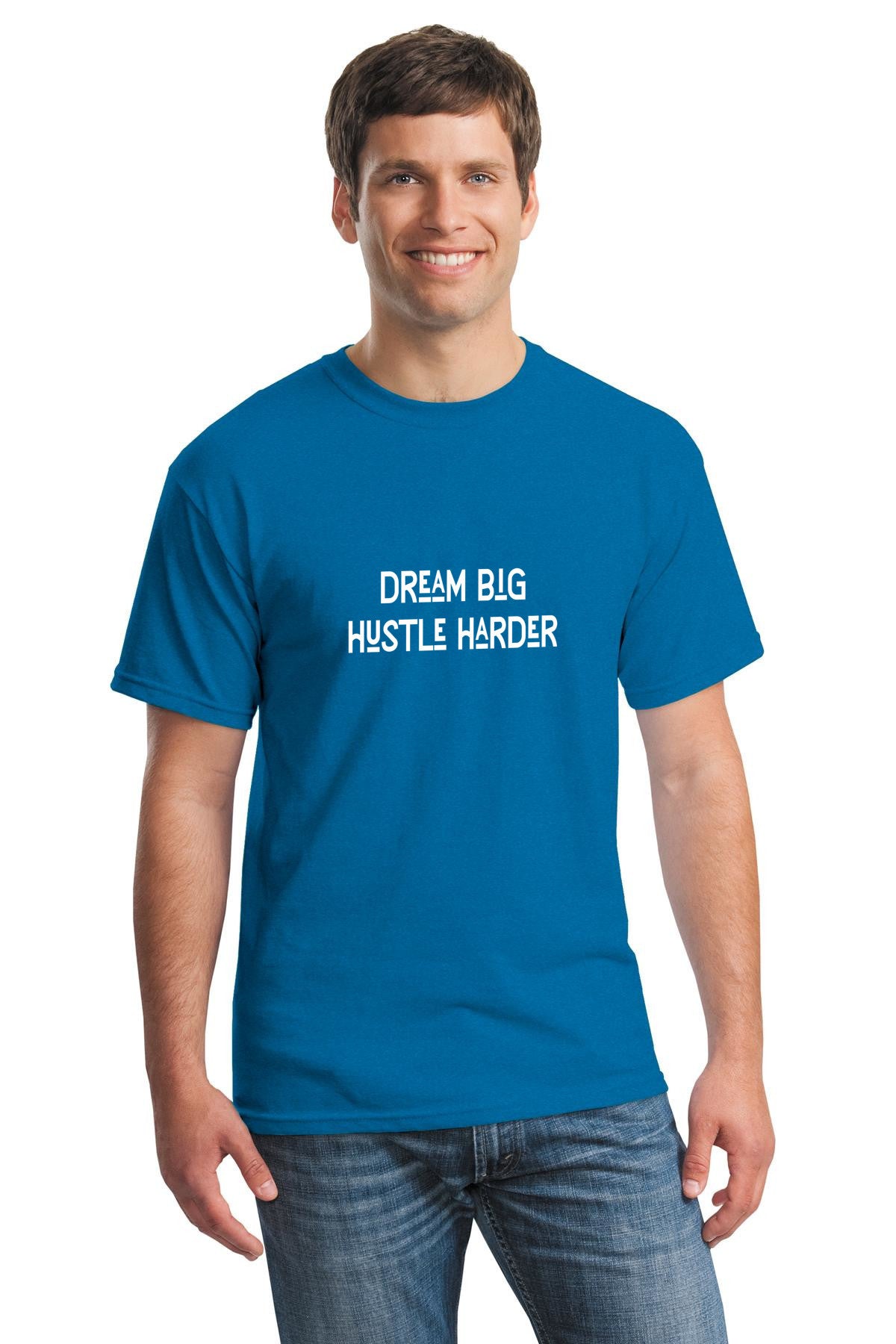 Dream big hustle harder unisex t-shirt | Gildan 5000 Heavy Cotton T-Shirt |  Free shipping to USA