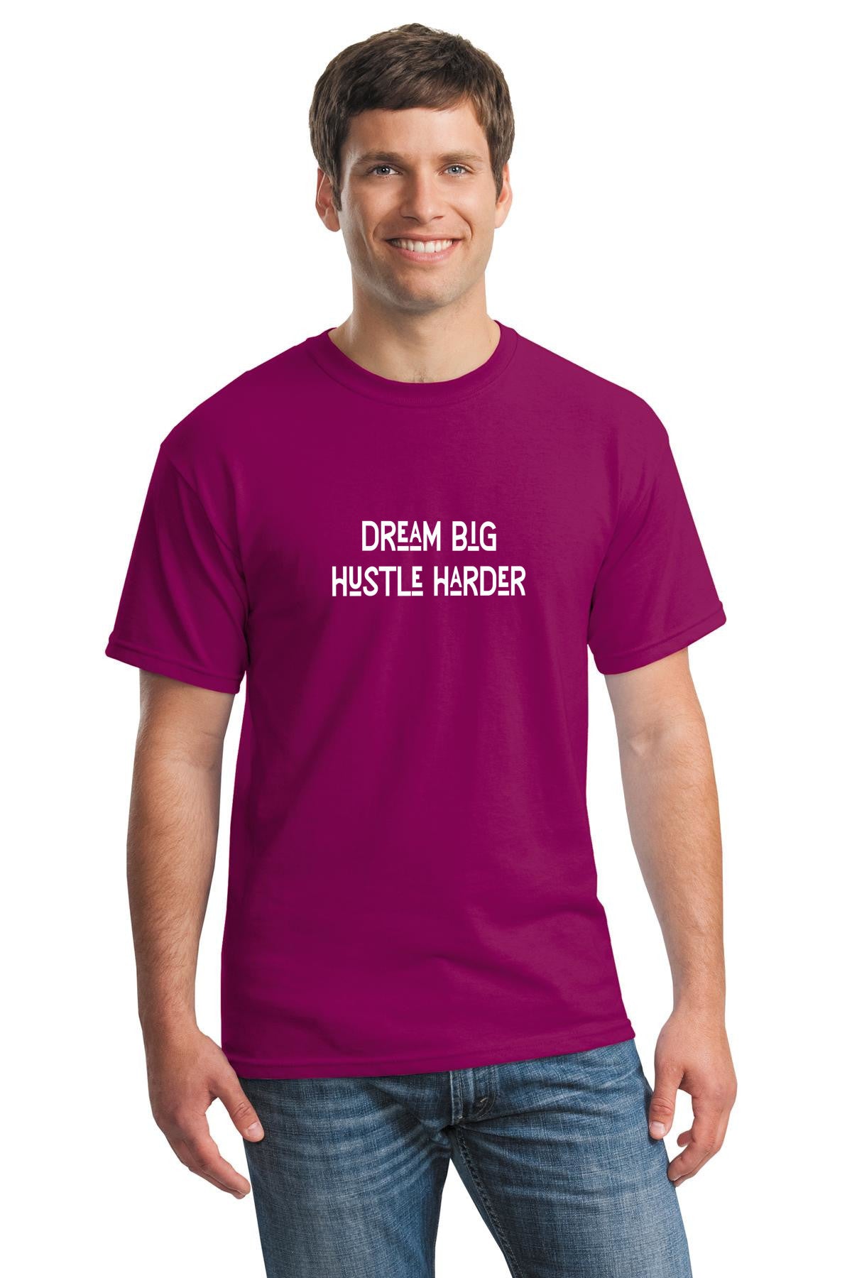 Dream big hustle harder unisex t-shirt | Gildan 5000 Heavy Cotton T-Shirt |  Free shipping to USA