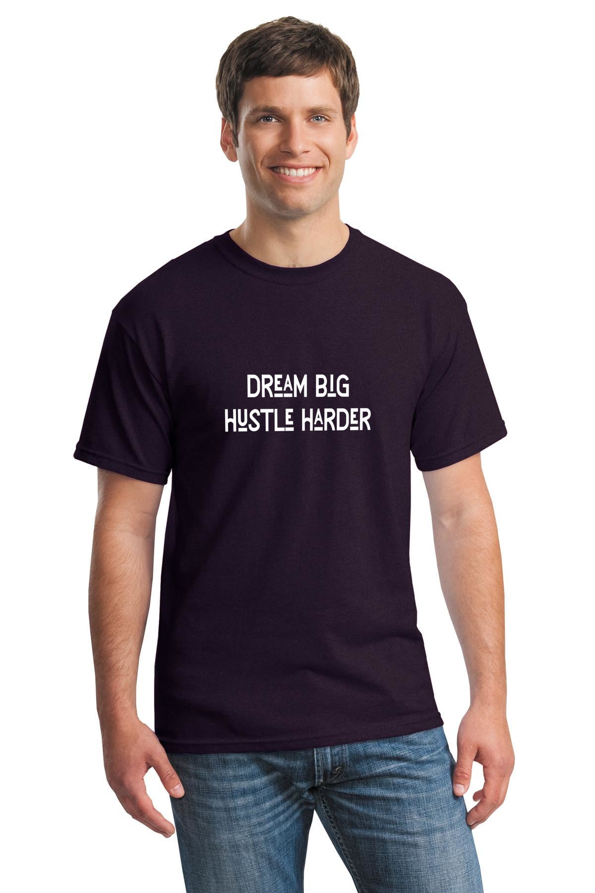 Dream big hustle harder unisex t-shirt | Gildan 5000 Heavy Cotton T-Shirt |  Free shipping to USA