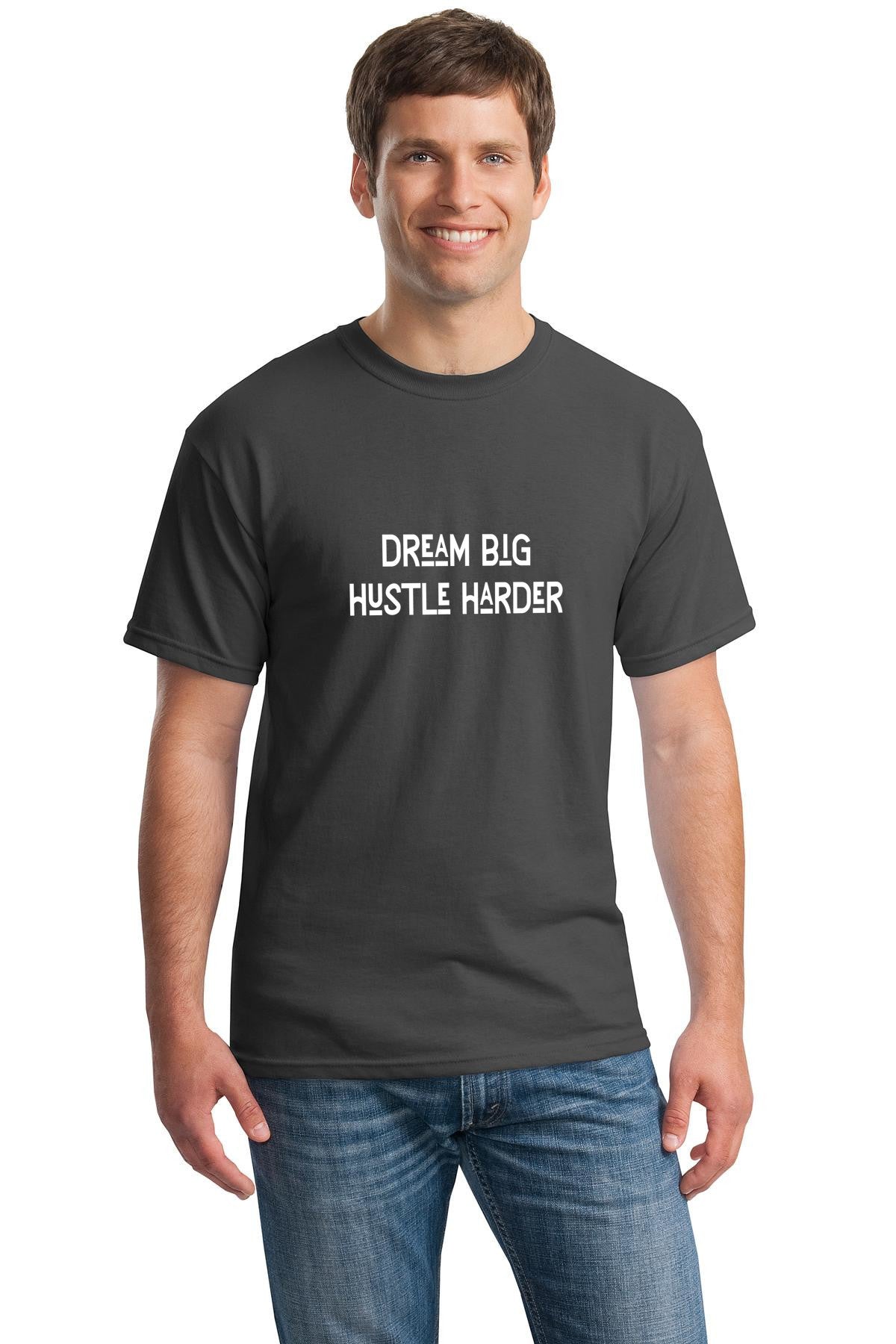 Dream big hustle harder unisex t-shirt | Gildan 5000 Heavy Cotton T-Shirt |  Free shipping to USA