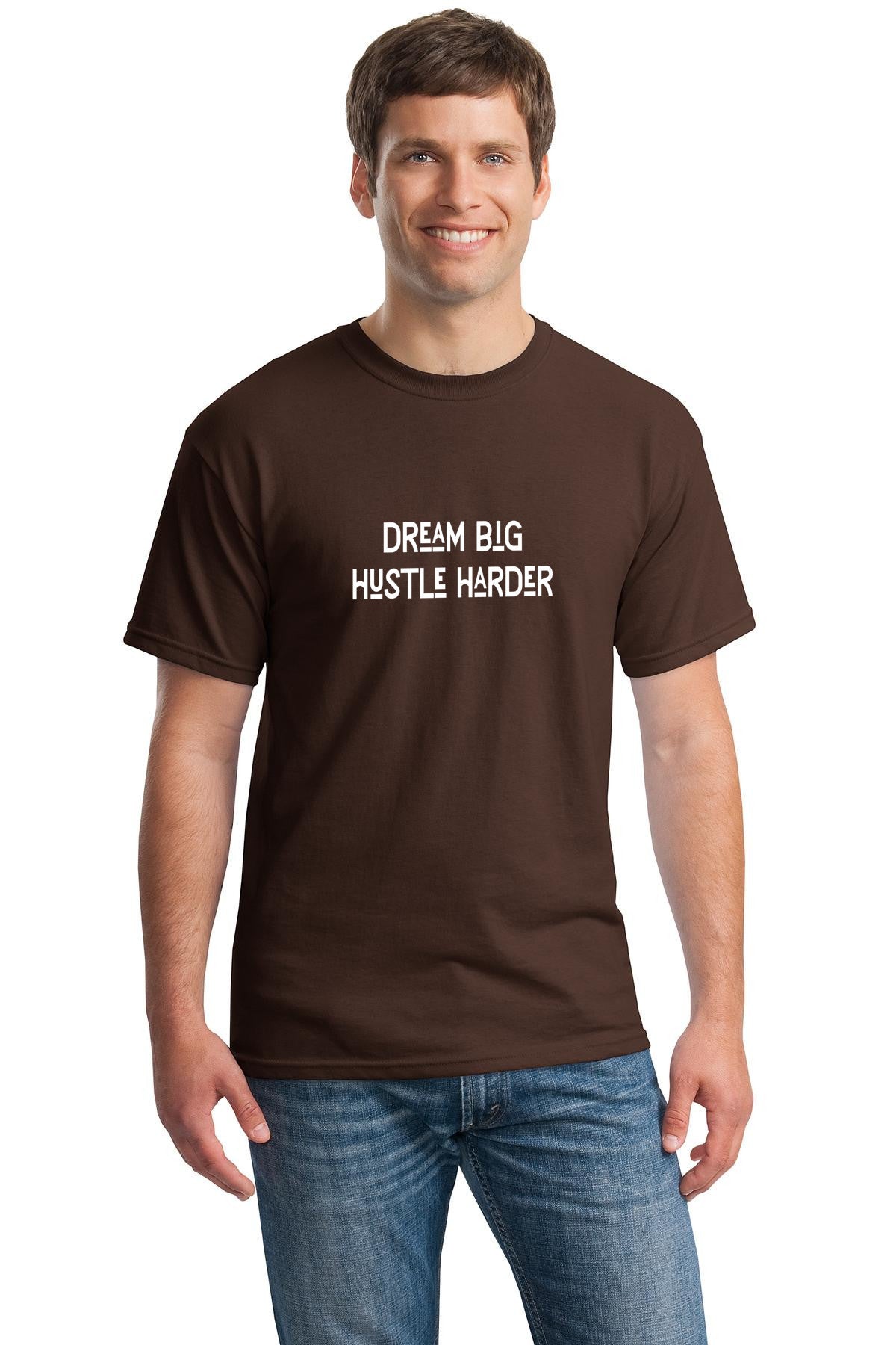 Dream big hustle harder unisex t-shirt | Gildan 5000 Heavy Cotton T-Shirt |  Free shipping to USA