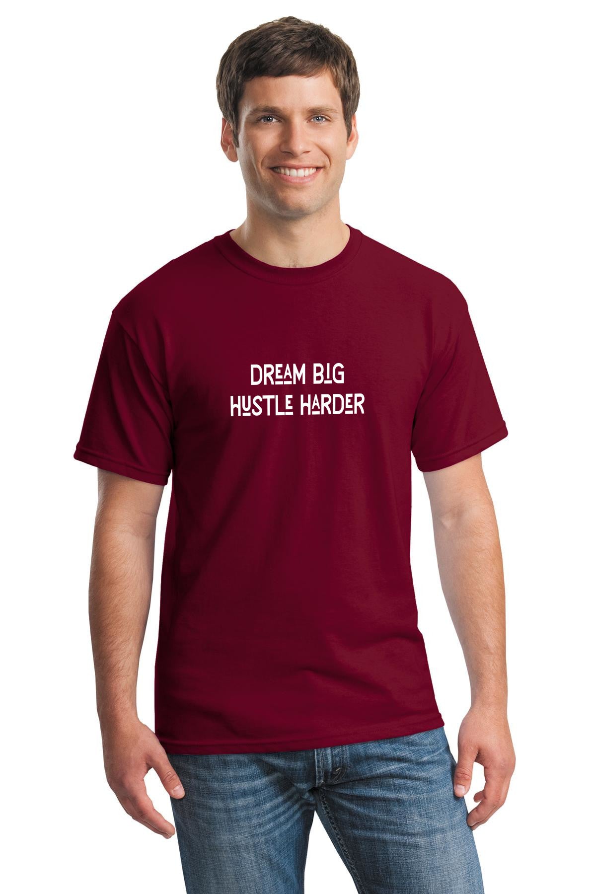 Dream big hustle harder unisex t-shirt | Gildan 5000 Heavy Cotton T-Shirt |  Free shipping to USA