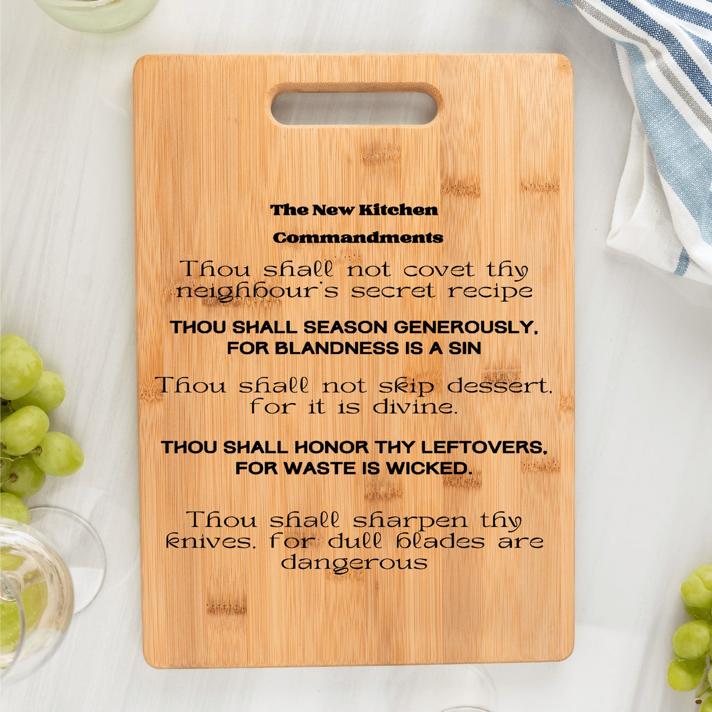 Funny Customized Bamboo Cutting Board | The new kitchen commandments| Unique gift idea - Free shipping to USA