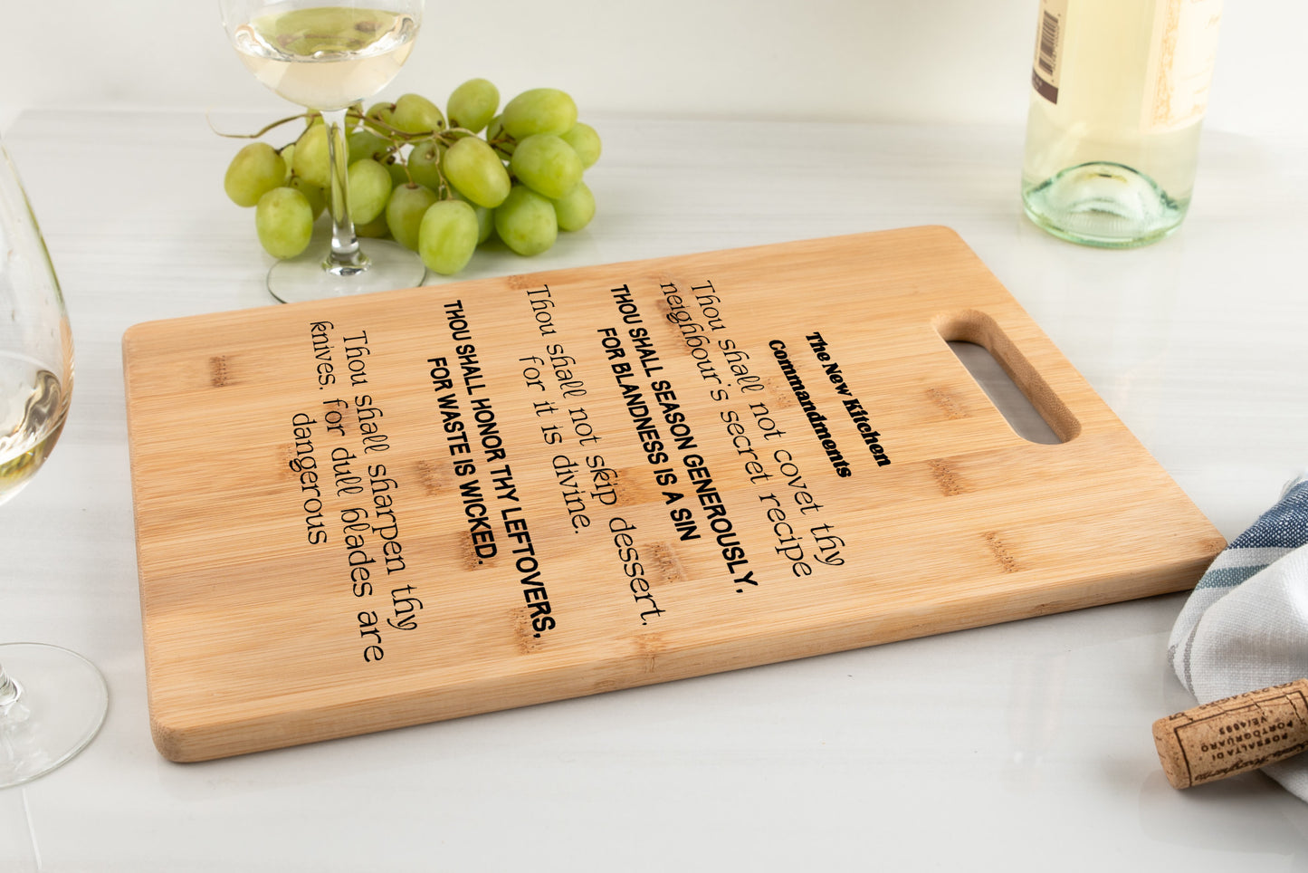 Funny Customized Bamboo Cutting Board | The new kitchen commandments| Unique gift idea - Free shipping to USA