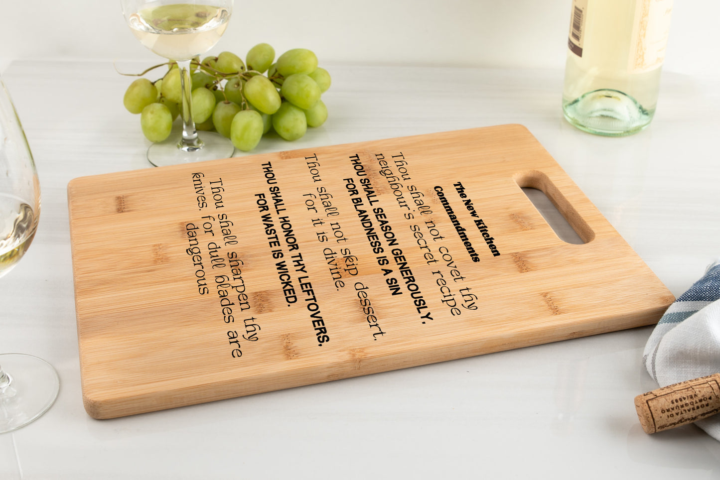 Funny Customized Bamboo Cutting Board | The new kitchen commandments| Unique gift idea - Free shipping to USA