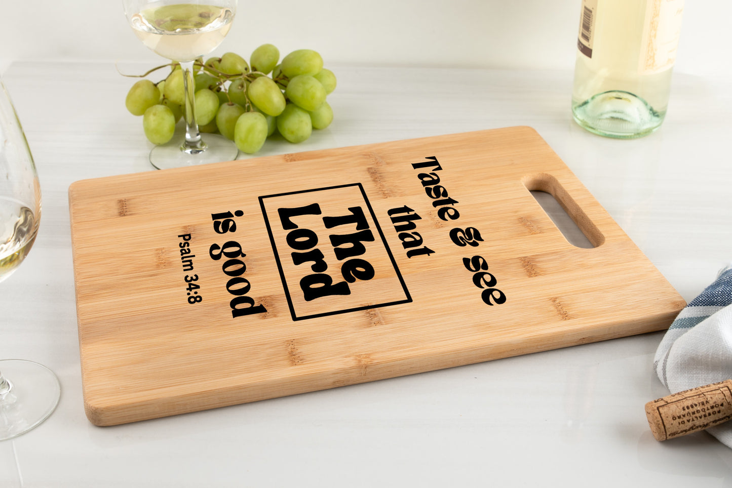 Gourmet goodness Bamboo Cutting Board | Taste and see that the Lord is good, Psalm 34:8 | Free shipping to USA