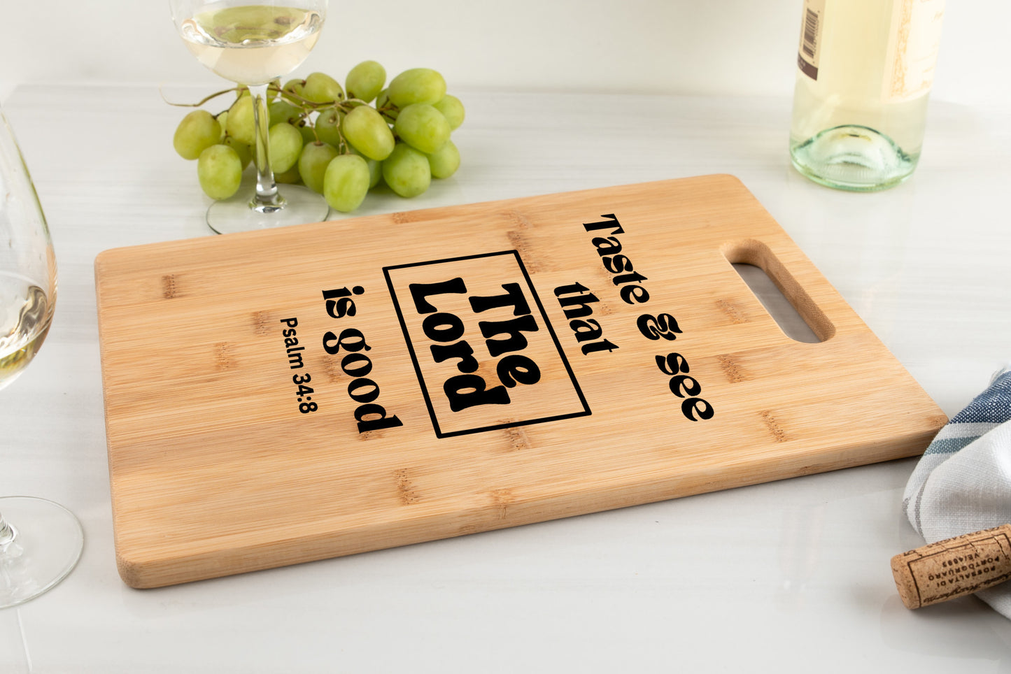 Gourmet goodness Bamboo Cutting Board | Taste and see that the Lord is good, Psalm 34:8 | Free shipping to USA