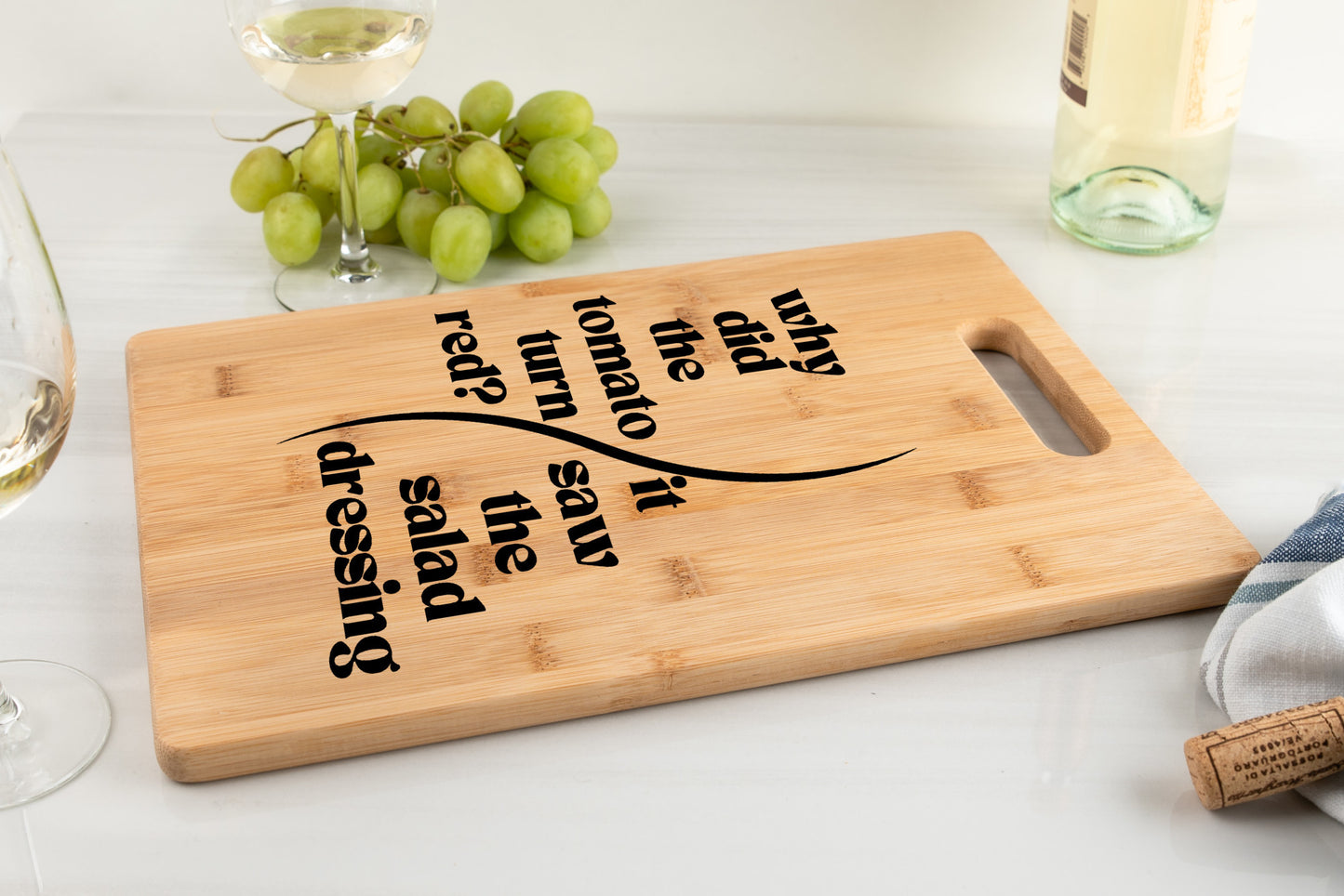 Tomato's Blush Humorous and Stylish Bamboo Cutting Board | Unique Customized Gift idea| -free shipping to USA