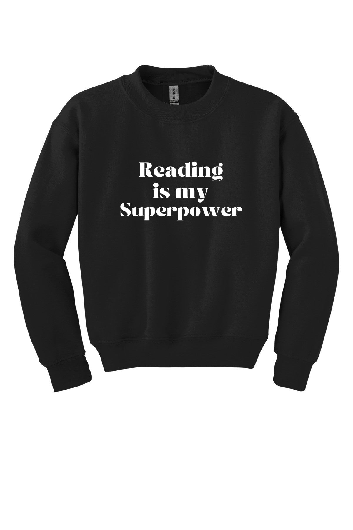 Reading is my Superpower Youth Sweatshirt| Gildan 18000B brand Crewneck style