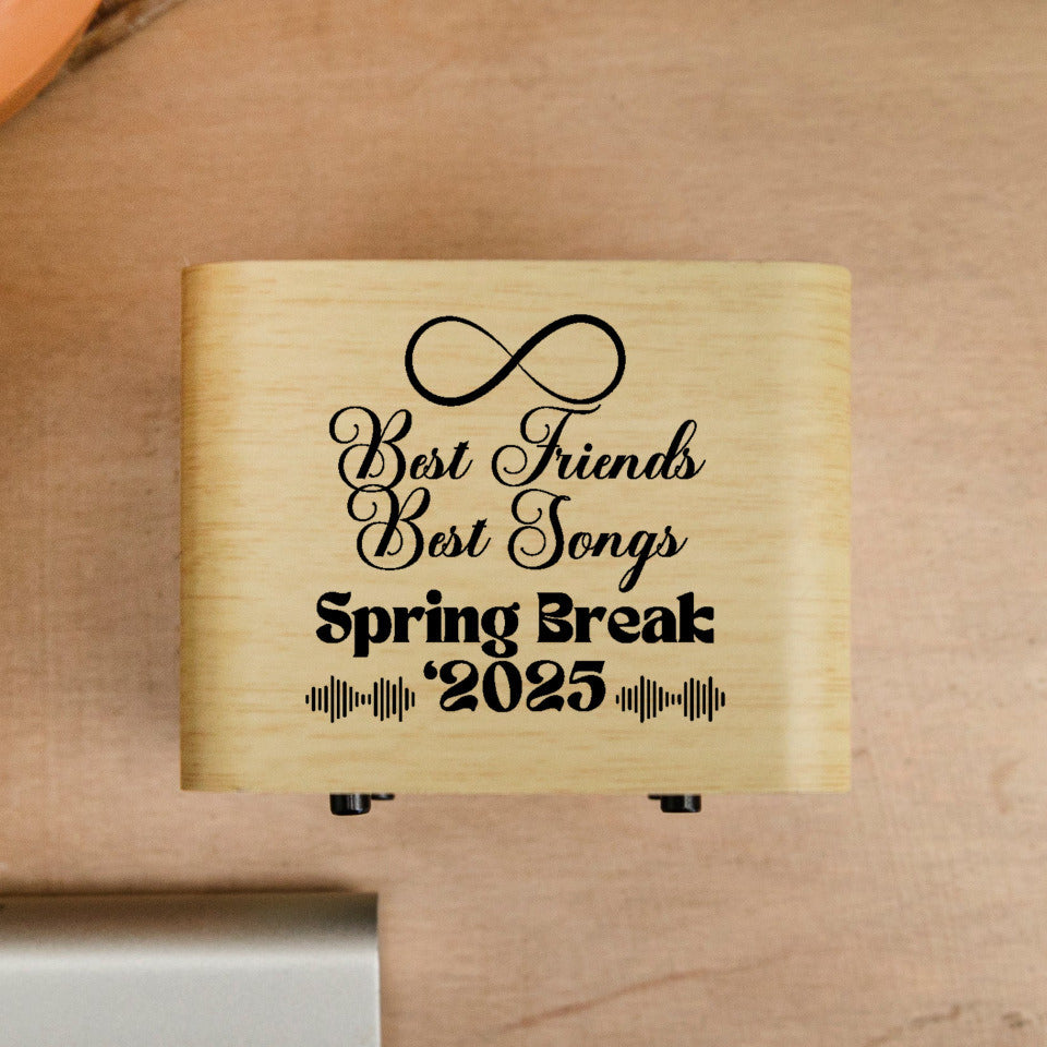 Spring Break 2025 Friendship Edition Bamboo Bluetooth Speaker | Eco-Chic Spring Break Novelty| Besties Forever | Unique Gift Idea