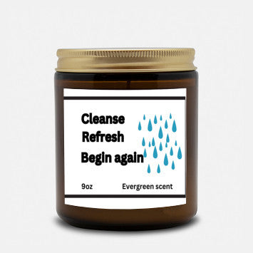 Evergreen Renewal – A Fresh Start in Every Breath | 9oz Evergreen-scented Coconut Soy Wax Candle| Spring Home Decor| #QM-25760
